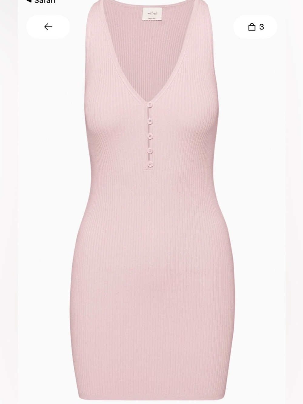 WILFRED affinity rib dress size small ( colour :cloudy lilac ) retails for 148$